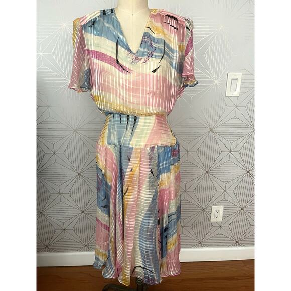 The Silk Farm 100% Silk Made in Korea Size 10 Multi color fairy pastels coquette - Picture 1 of 13